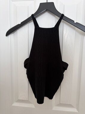 Black Ribbed Knit Tank Bodysuit